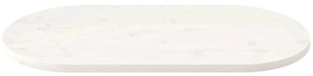 vidaXL Επιφάνεια Τραπεζιού Οβάλ Λευκή 110x55x2,5 εκ. Μασίφ Ξύλο Πεύκου