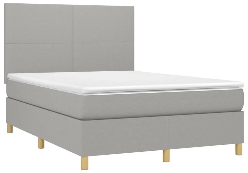 ΚΡΕΒΑΤΙ BOXSPRING ΜΕ ΣΤΡΩΜΑ ΑΝΟΙΧΤΟ ΓΚΡΙ 140X190 ΕΚ. ΥΦΑΣΜΑΤΙΝΟ 3142169