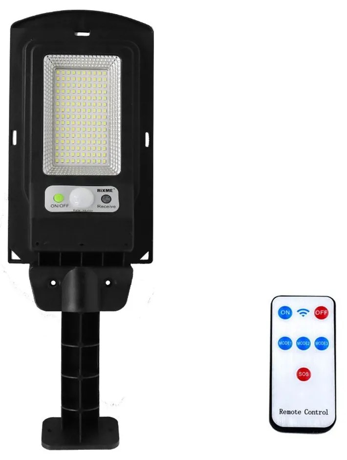 LED Αδιάβροχο Ηλιακό Επιτοίχιο Φωτιστικό με Ανιχνευτή Κίνησης Rixme RZ-2001-1 Μαύρο