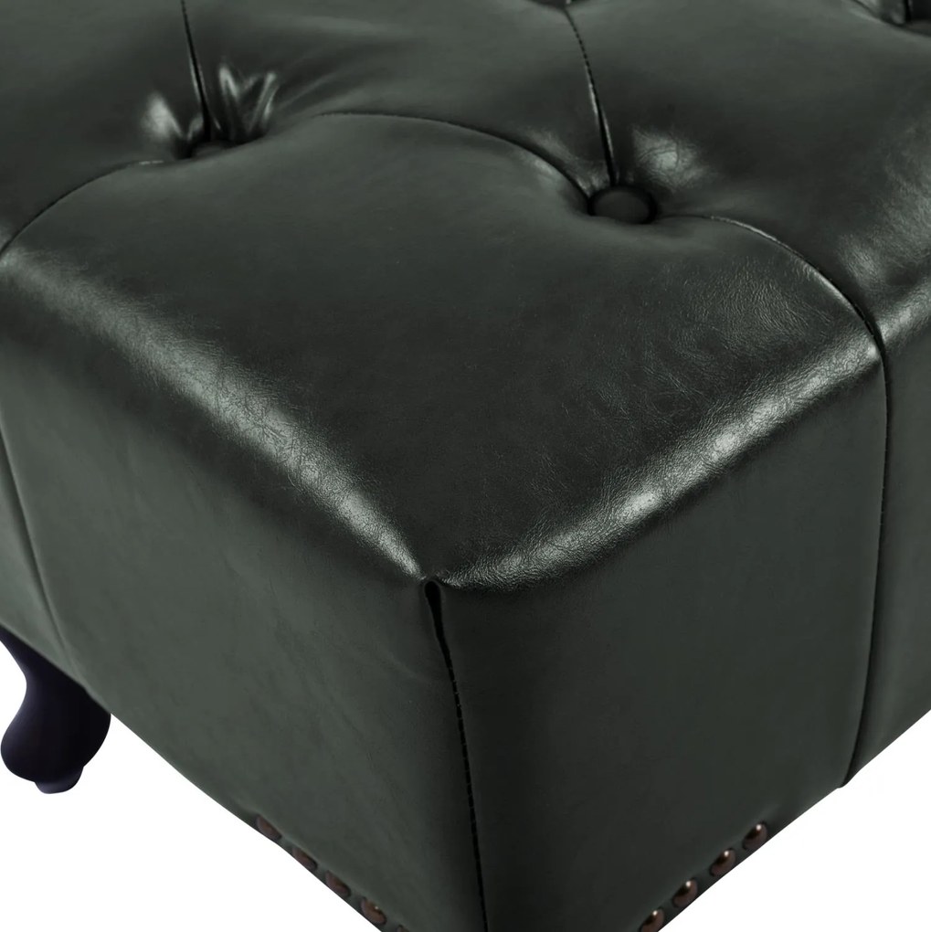 Ταμπουρέ Υποπόδιο ΕΜΜΑ τύπου CHESTERFIELD PU Κυπαρισσί 80x45x39Y εκ. 80x45x39 εκ.