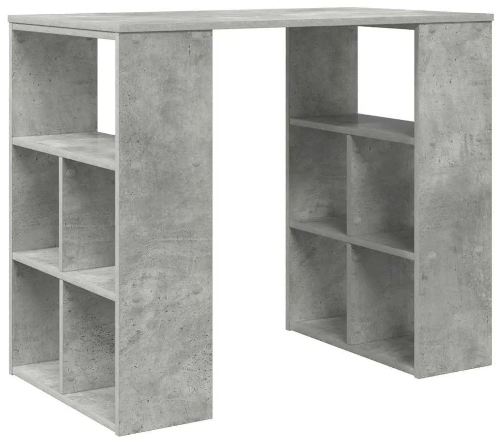 vidaXL Γραφείο με ράφι Γκρι 90 x 50 x 75 εκ. Επεξεργασμένο ξύλο
