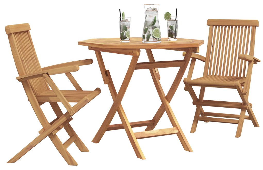 vidaXL Σετ Bistro Κήπου 3 Τεμαχίων από Μασίφ Ξύλο Ακακίας