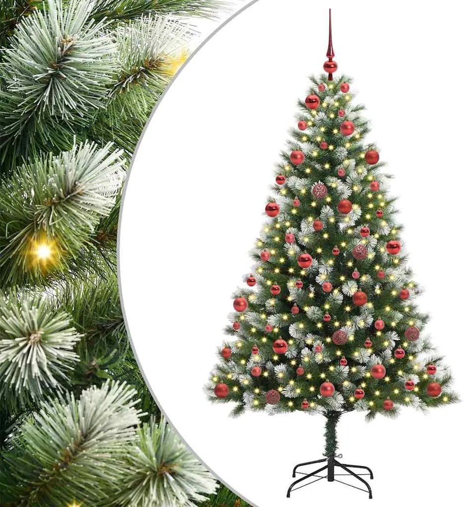 vidaXL Τεχνητό Δέντρο Χριστουγέννων με μέρη που αναδιπλώνονται και χιονάκι