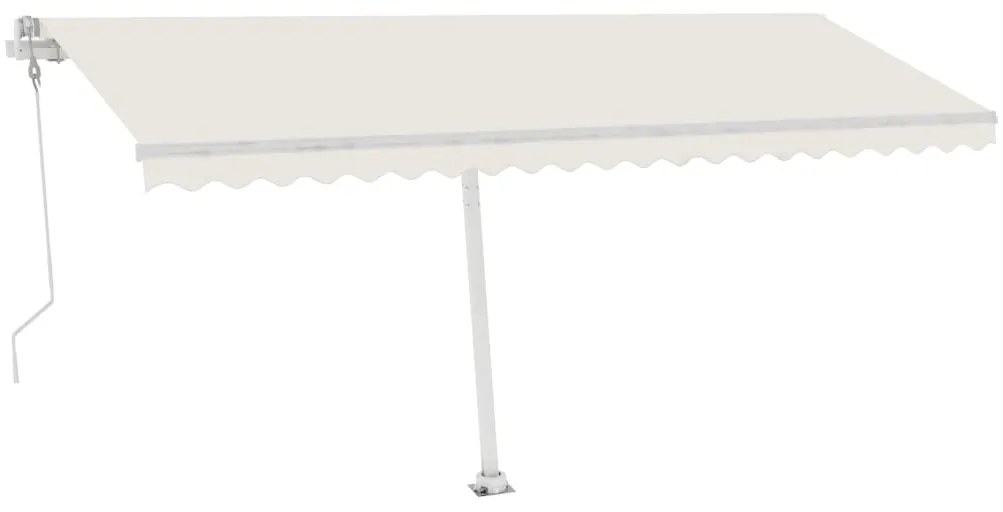 vidaXL Τέντα Αυτόματη με LED &amp; Αισθητήρα Ανέμου Κρεμ 500 x 300 εκ.