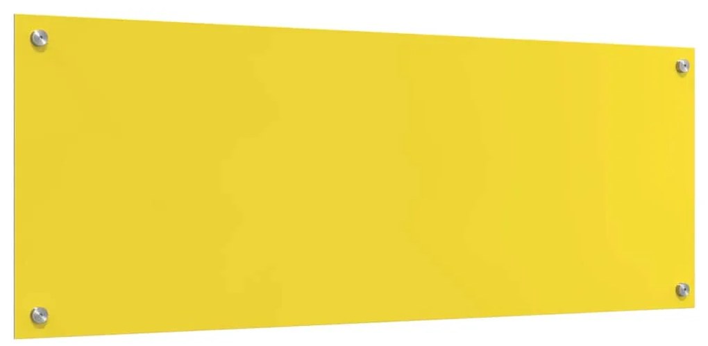 vidaXL Πίσω Πάνελ Κουζίνας Κίτρινο 110 x 40 x 0.6 εκ. σκληρυμένο γυαλί