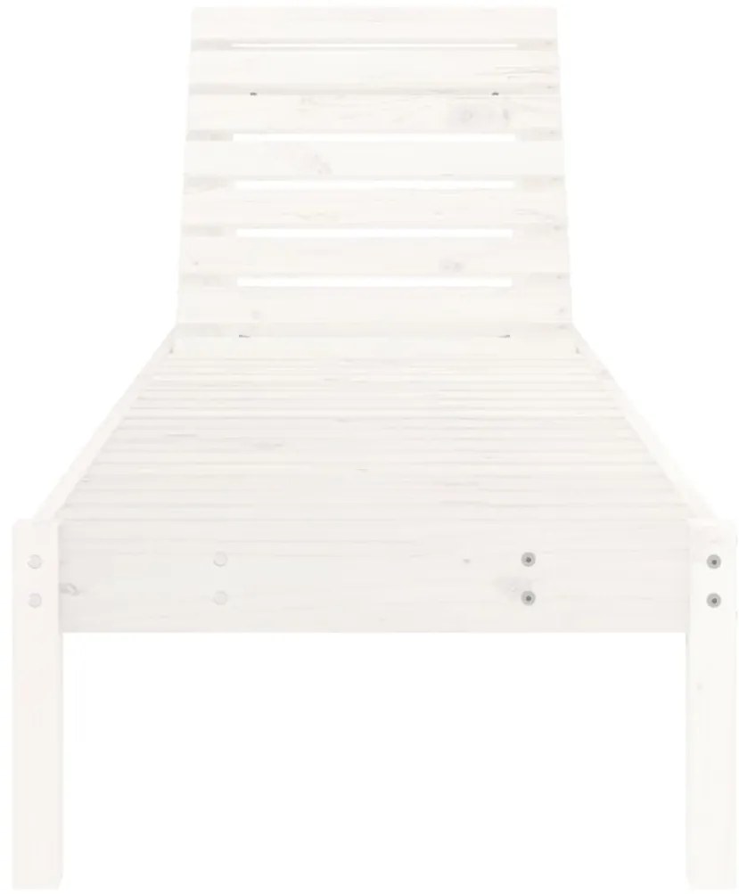 vidaXL Ξαπλώστρες 2 τεμ. Λευκές 199,5x60x74 εκ. από Μασίφ Ξύλο Πεύκου