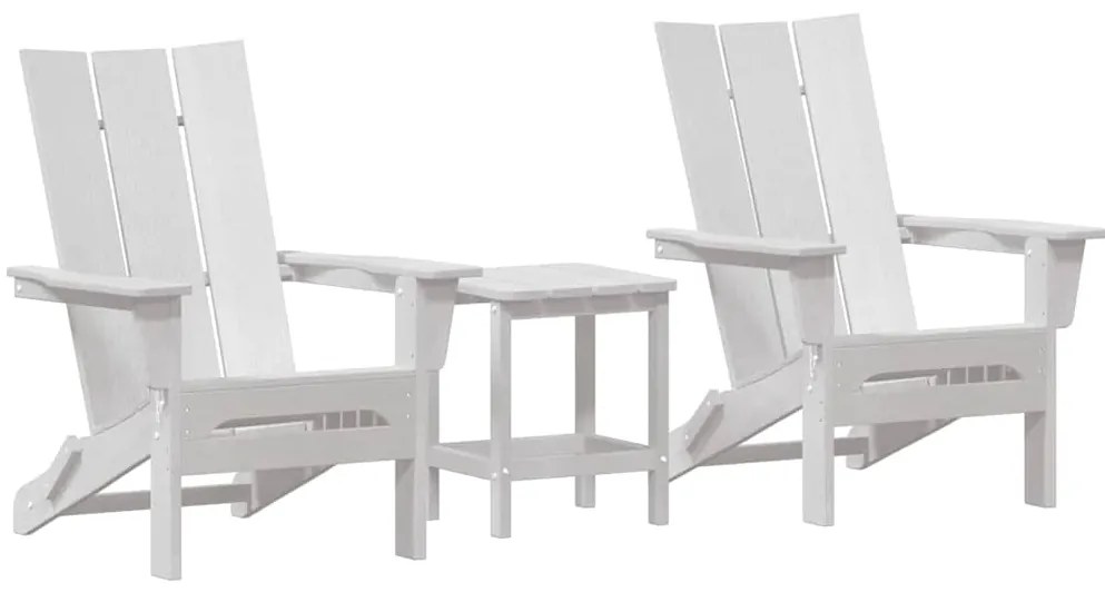 vidaXL Έπιπλα Χαλάρωσης Κήπου 3 pcs Λευκό 38 x 38 x 46cm Πλαστικό