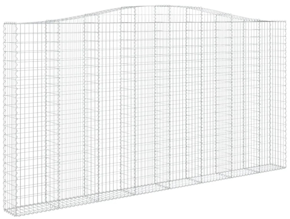 vidaXL Συρματοκιβώτια Τοξωτά 2 τεμ. 400x30x200/220 εκ. Γαλβαν. Ατσάλι