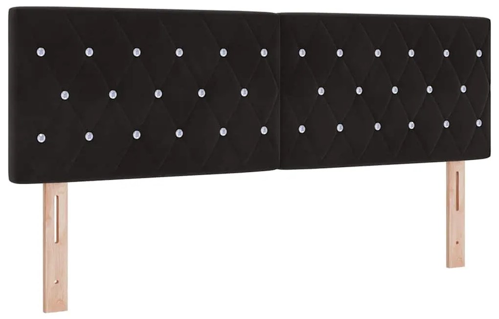 vidaXL Κρεβάτι με ελατήρια με στρώμα Μαύρο 160 x 200 cm Βελούδο
