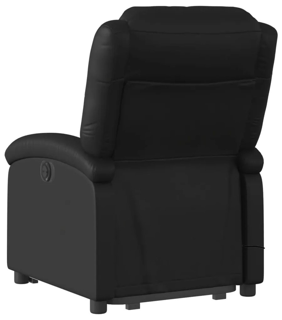 vidaXL Πολυθρόνα Μασάζ Ανακλινόμενη με Ανύψωση Μαύρη Συνθετικό Δέρμα