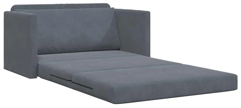vidaXL Κρεβάτι καναπές Σκούρο Γκρι 124 x 204 x 61 εκ Βελούδο