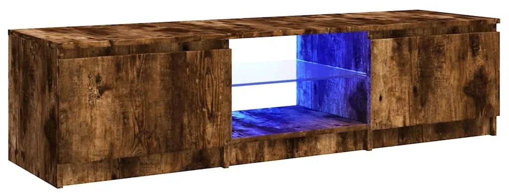 vidaXL Έπιπλο Τηλεόρασης με LED Καπνιστή Δρυς 140x40x36 εκ.