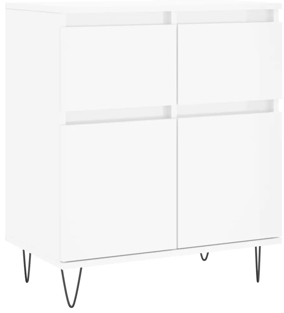 vidaXL Ντουλάπι Γυαλιστερό Λευκό 60x35x70 εκ. από Επεξεργασμένο Ξύλο
