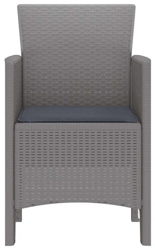 vidaXL Καρέκλα Κήπου 2 pcs Ανοιχτό γκρι 53 x 49 x 85 εκ. PP