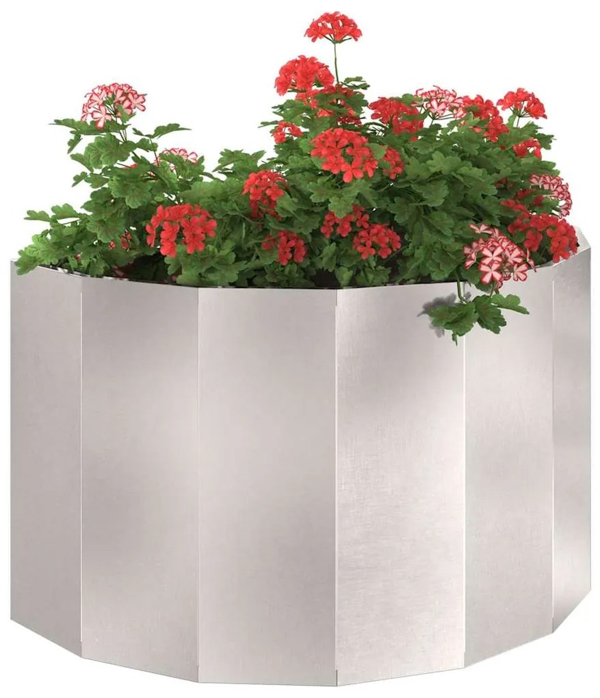 vidaXL Γλάστρα Ασημί 90 x 45 x 50 εκ. Ανοξείδωτο ατσάλι