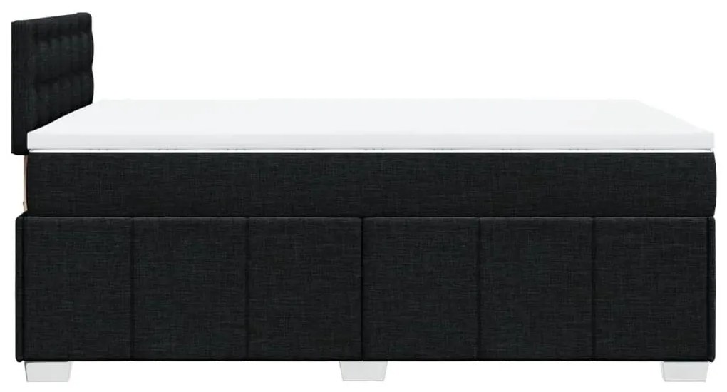 Κρεβάτι Boxspring με Στρώμα Μαύρο 120x200 εκ. Υφασμάτινο - Μαύρο