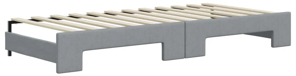 vidaXL Καναπές Κρεβάτι Συρόμενος Ανοιχτό Γκρι 80x200εκ Ύφασμα Συρτάρια