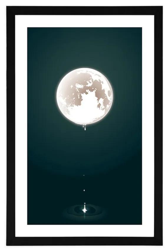 Αφίσα με παρπαστού Μαγευτικό φεγγάρι - 60x90 silver