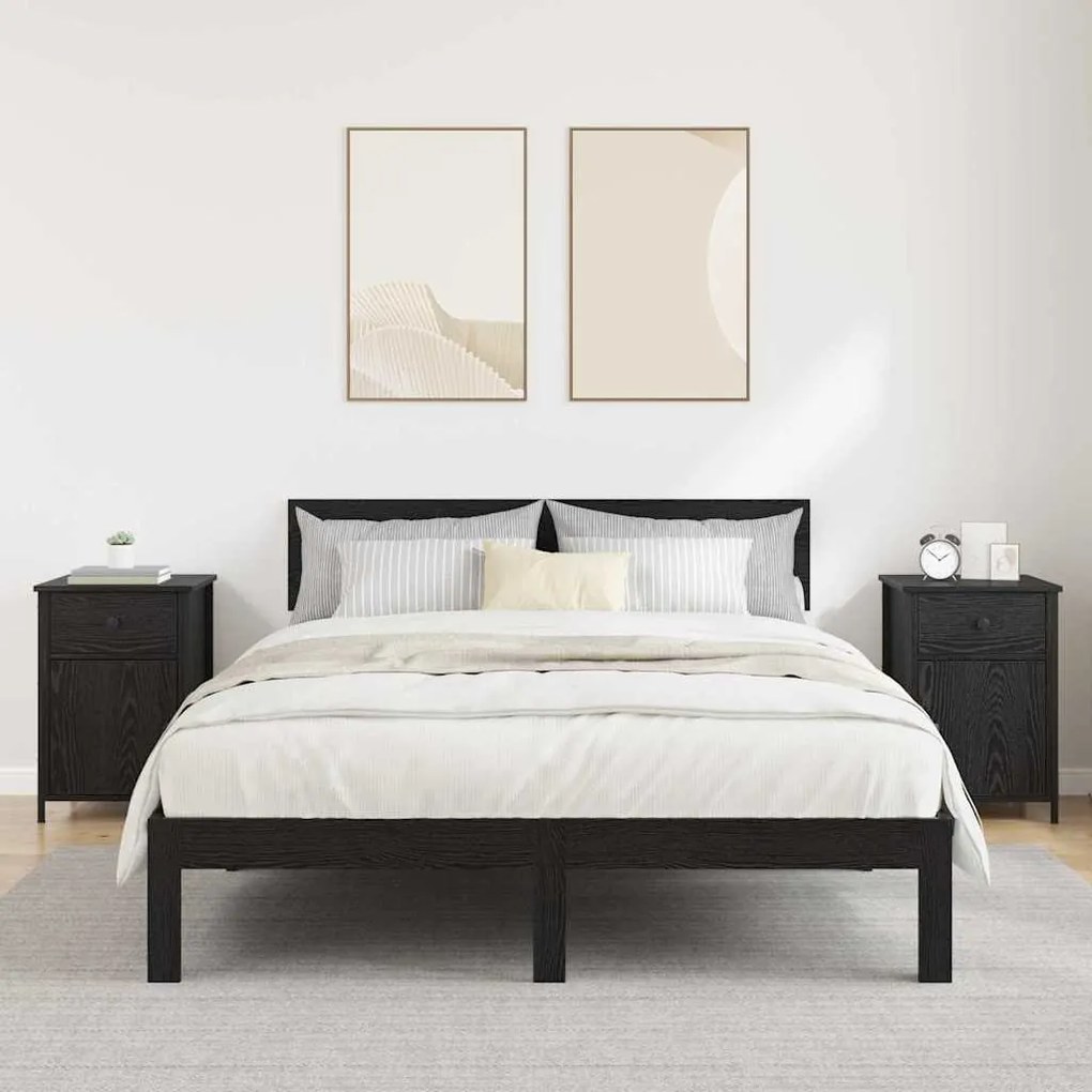 vidaXL Κομοδίνο 2 pcs Μαύρη δρυς 40 x 42 x 60 εκ. Επεξεργασμένο ξύλο