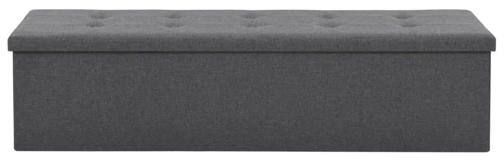 Πάγκος Αποθήκευσης Σκούρο Γκρι 150 x 38 x 38 εκ. Συνθετικό Λινό - Γκρι