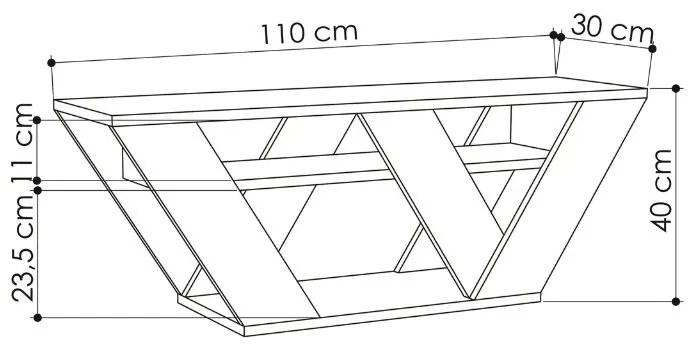 Έπιπλο τηλεόρασης Pipralla Megapap χρώμα sandstone 110x30x40εκ.