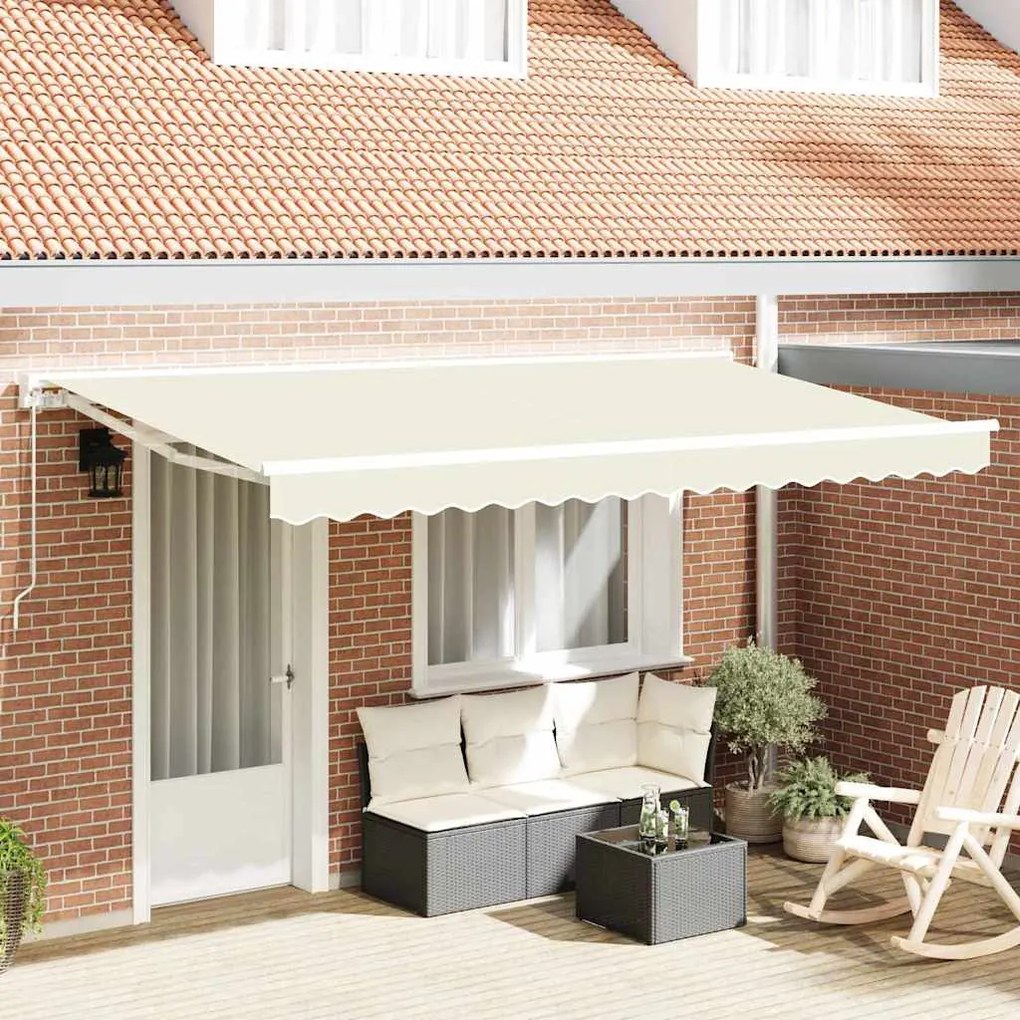 vidaXL Ύφασμα αντικατάστασης τέντας Κρεμ 400 x 200 cm Καραβόπανο