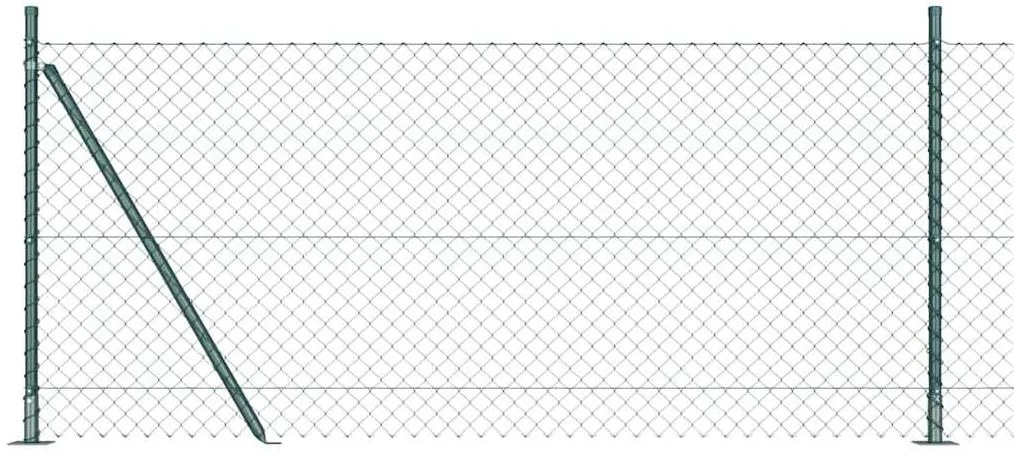 vidaXL Φράκτης από αλυσίδα με στύλους Ασημί 25 x 0.8 μ Ατσάλι