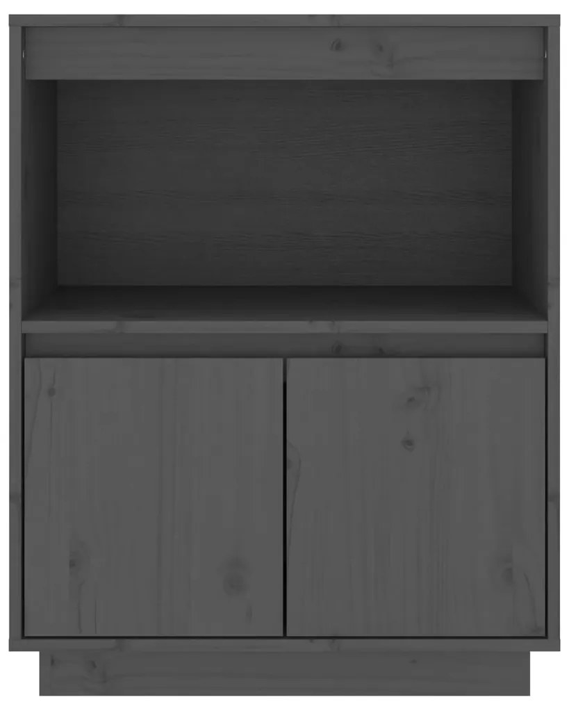 vidaXL Ντουλάπι Γκρι 60 x 34 x 75 εκ. από Μασίφ Ξύλο Πεύκου