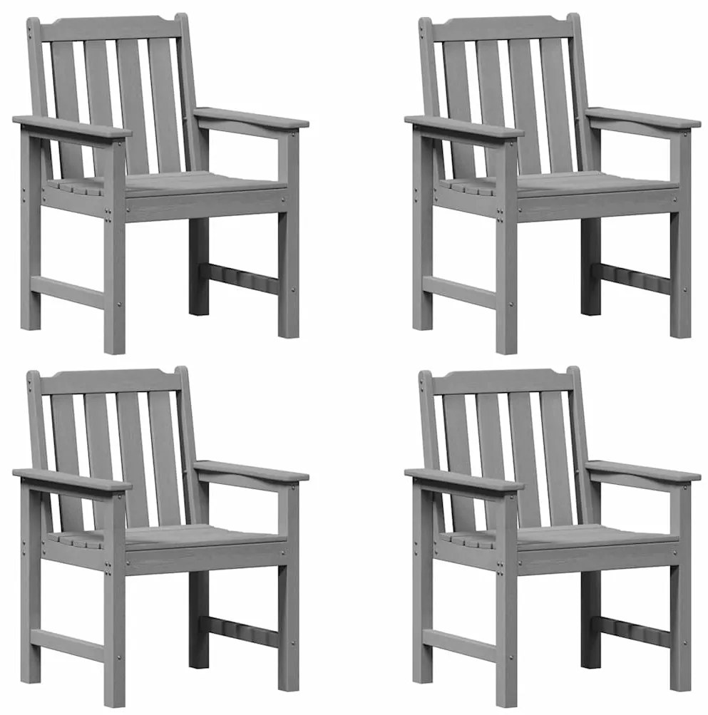 vidaXL Καρέκλα φαγητού κήπου 4 pcs Ανοιχτό γκρι 65.5 x 55.5 x 88cm