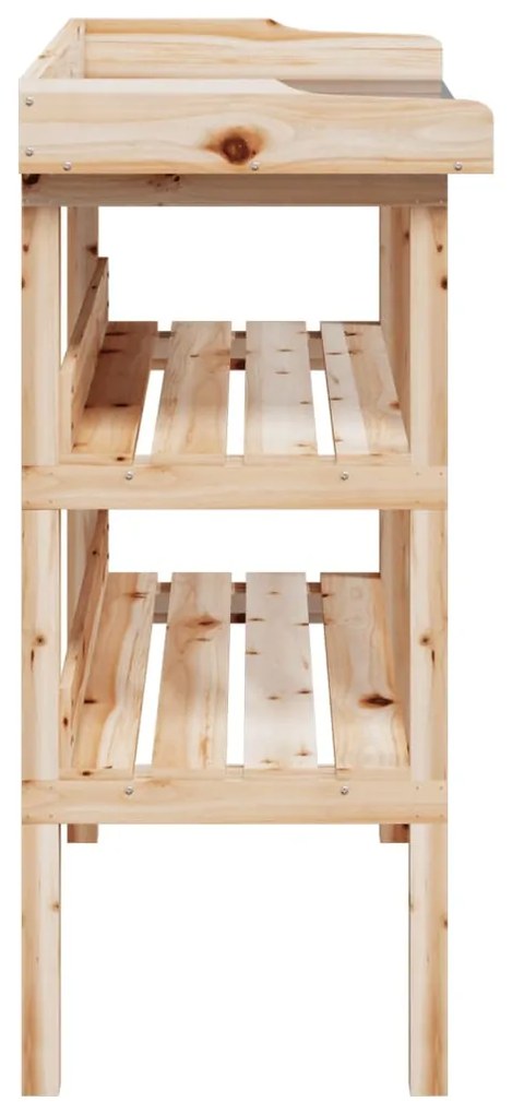 vidaXL Τραπέζι Φυτών με Ράφια 78 x 38 x 82,5 εκ. από Μασίφ Ξύλο Ελάτης