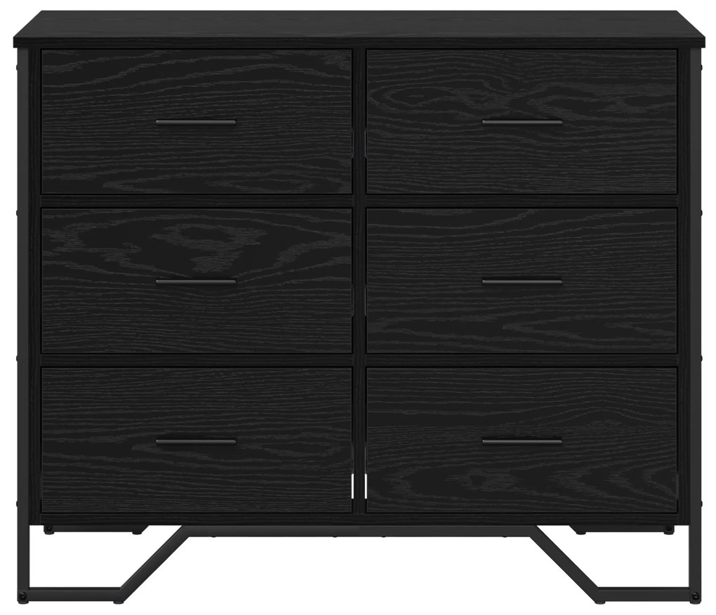 vidaXL Κομοδίνο Μαύρης Βελανιδιάς 91x35.5x74.5 εκ Επεξεργασμένο Ξύλο