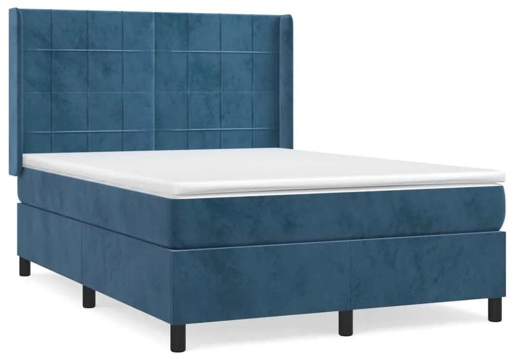 ΚΡΕΒΑΤΙ BOXSPRING ΜΕ ΣΤΡΩΜΑ ΣΚΟΥΡΟ ΜΠΛΕ 140X190 ΕΚ. ΒΕΛΟΥΔΙΝΟ 3132679