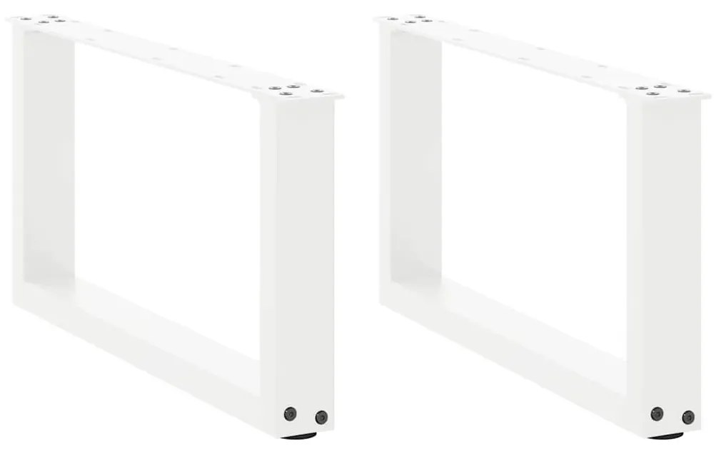 Πόδια Τραπεζιού Σαλονιού σε Σχήμα U 2 τεμ. Λευκά 70x(30-31) εκ. Ατσάλι