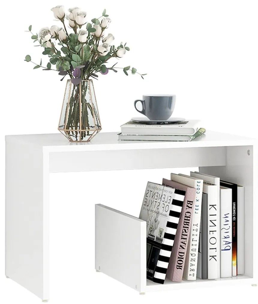 vidaXL Τραπέζι Βοηθητικό Λευκό 59 x 36 x 38 εκ. από Επεξ. Ξύλο