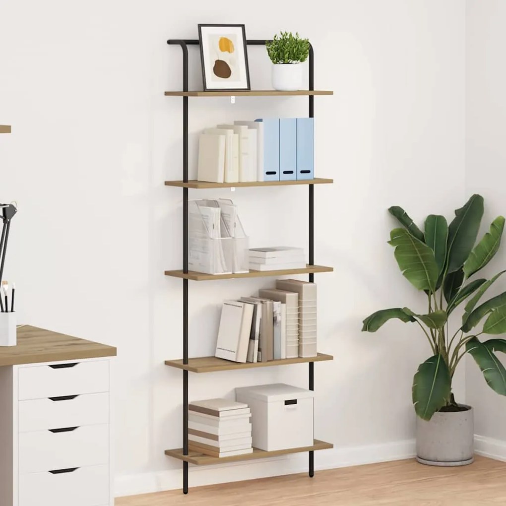 vidaXL Ράφι Βιβλίων artisan δρυς 60 x 24 x 168 εκ. Επεξεργασμένο ξύλο