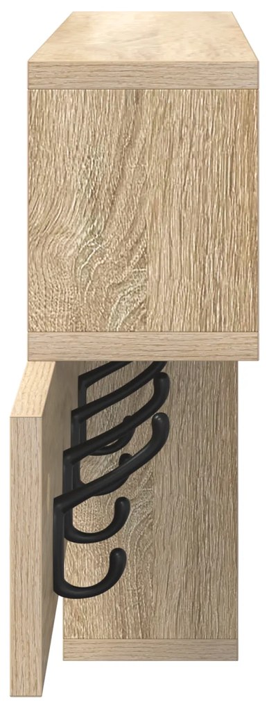 vidaXL Τοίχου Κρεμάστρα με ράφι Sonoma Δρυς 100 x 12 x 43.5 εκ