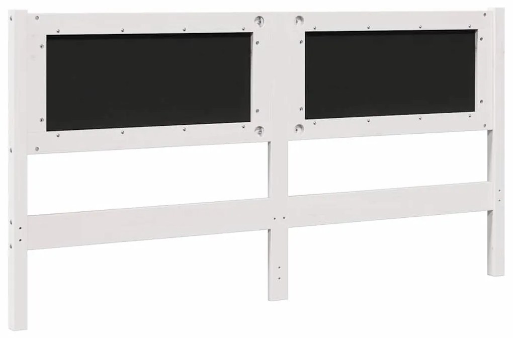 vidaXL Ταπετσαρισμένο κεφαλάρι Λευκό 160 cm Στερεά ξυλεία πεύκου