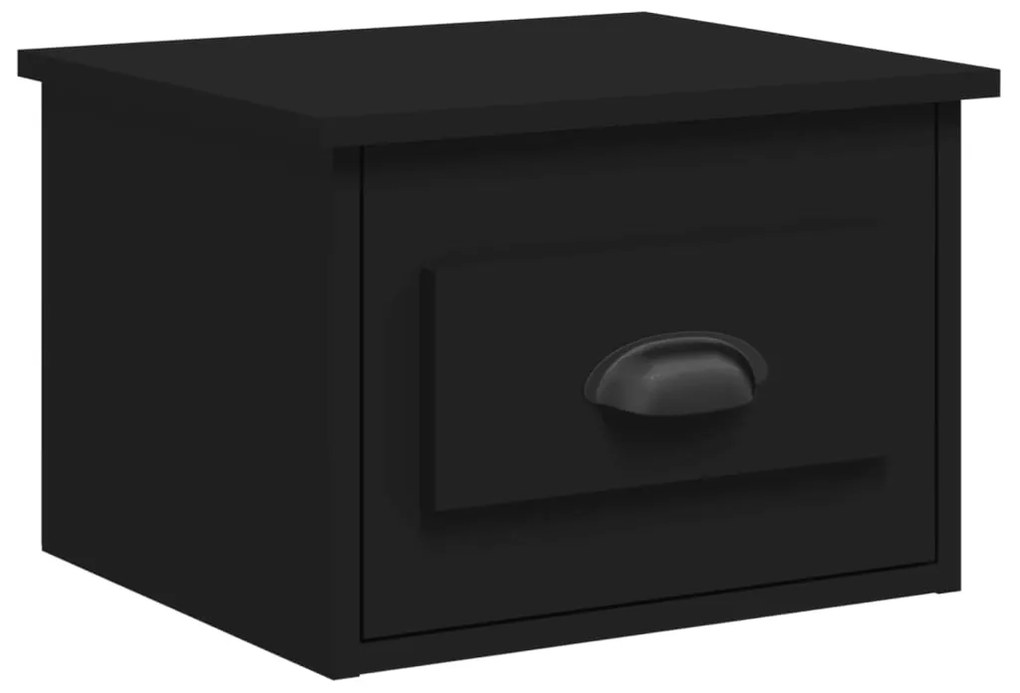 vidaXL Κομοδίνο Επιτοίχιο Μαύρο 41,5 x 36 x 28 εκ.