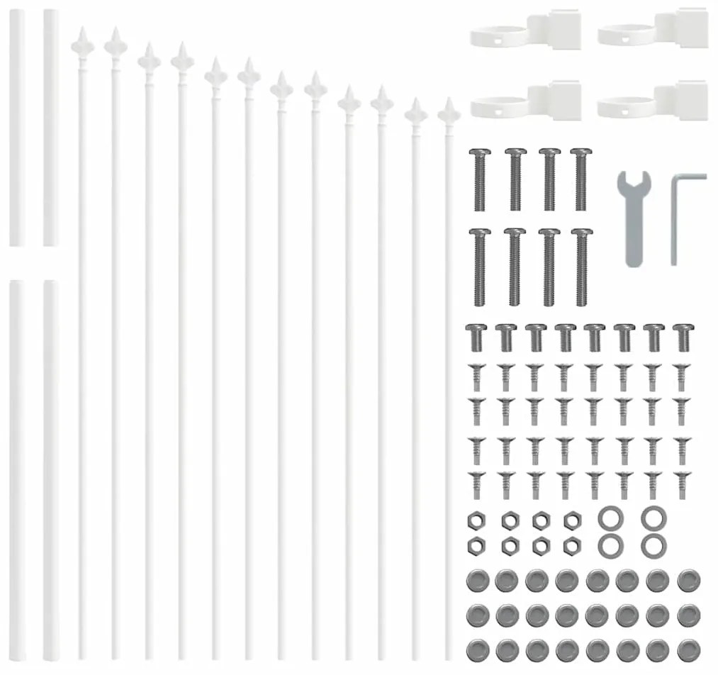 vidaXL Φράχτης Κήπου 7 pcs Λευκό 170 x 140 εκ