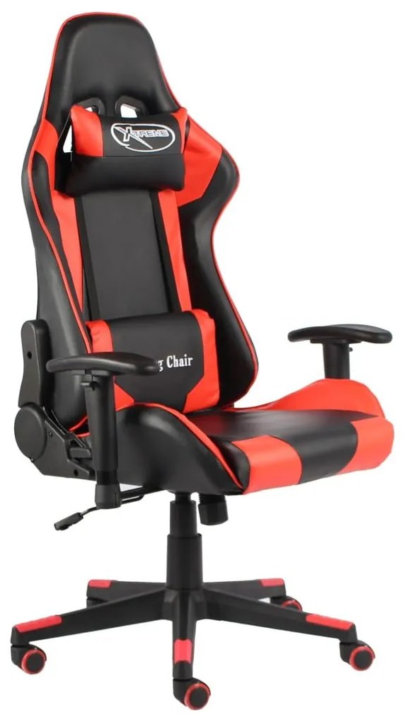 Καρέκλα Gaming Περιστρεφόμενη Κόκκινη PVC - Κόκκινο