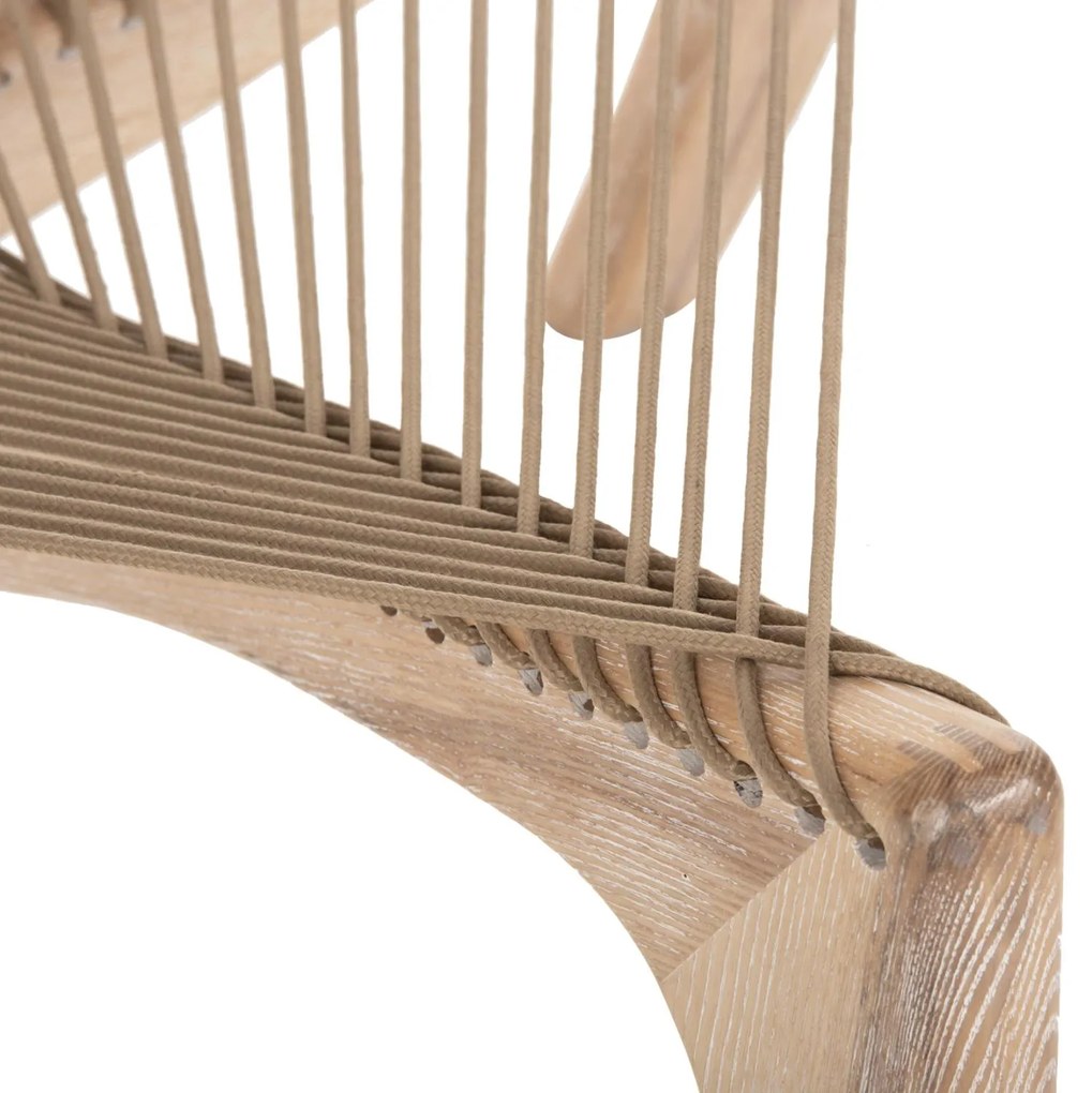 Πολυθρόνα HARP C9861 Ξύλο Φράξινος με Φυσικό Συνθετικό Σχοινί 85x101,5x128,5Yεκ. 85x101.5x128.5 εκ.