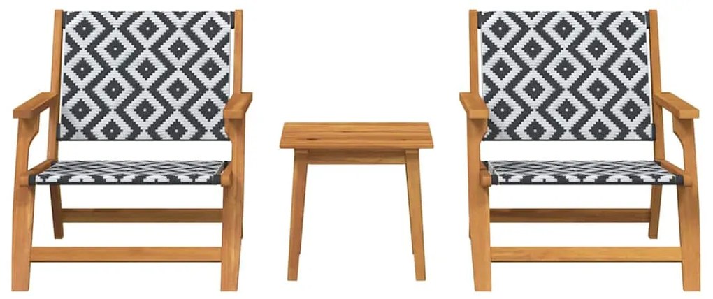 vidaXL Κήπου Καρέκλες με Τραπέζι 3 pcs Μαύρο 45 x 45 x 40 cm
