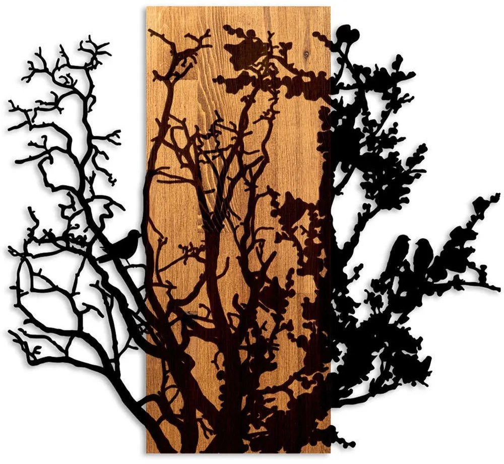 Διακοσμητικό Τοίχου About Dry Grasses 899SKL2698 68x3x58cm Walnut-Black Wallity Metal,Wood