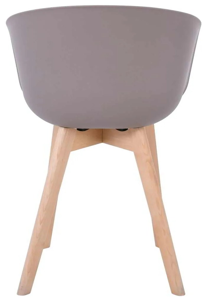 Πολυθρόνα OPTIM PP Sand Beige (Ξύλινο πόδι) 54x51x79cm (Σετ 4 ΤΕΜ)