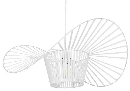 LUMINOVA 61465 Μοντέρνο Κρεμαστό Φωτιστικό Πλέγμα Μονόφωτο 1 x E27 IP20 Λευκό Σχοινί με Λευκό Σύρμα-Μ65 x Π65 x Υ25cm Globostar- 61465