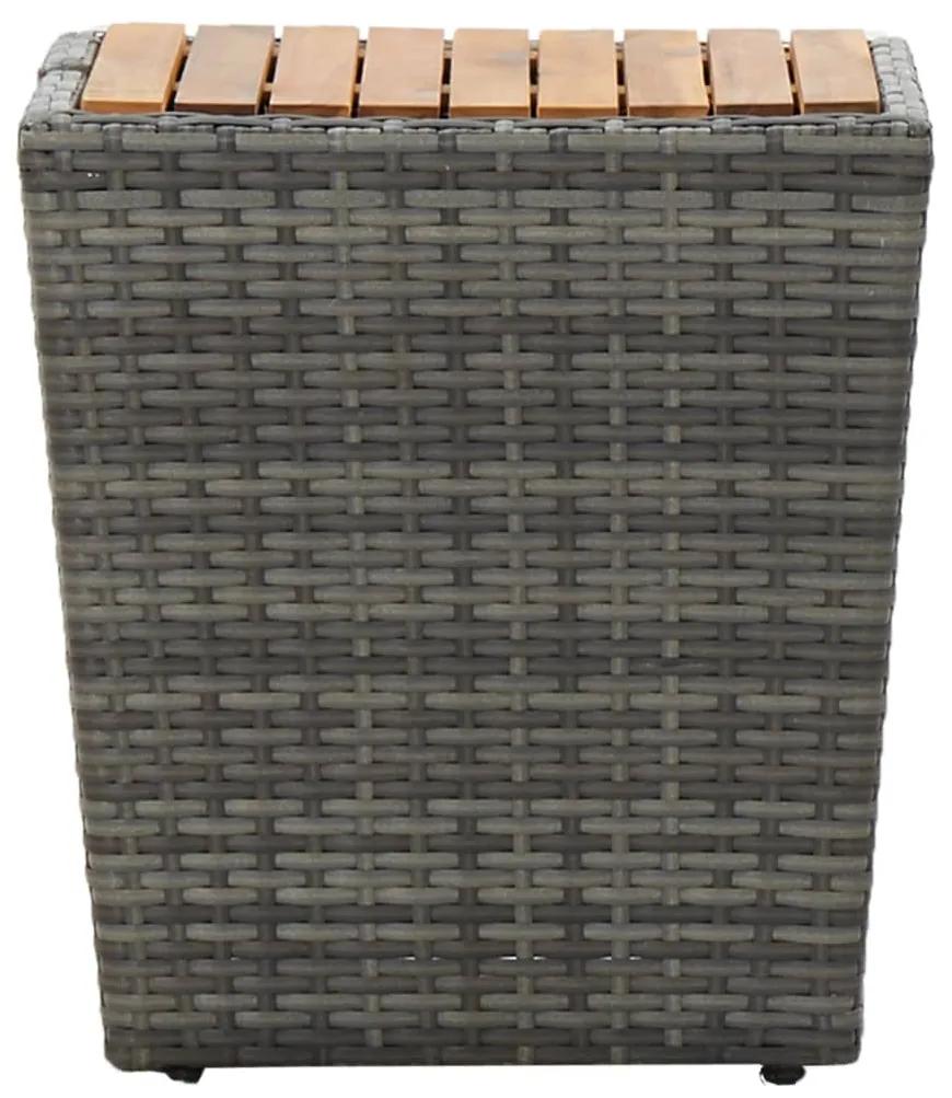 vidaXL Τραπέζι Βοηθητικό Γκρι 41,5x41,5x43 εκ Συνθ.Ρατάν/Ξύλο Ακακίας