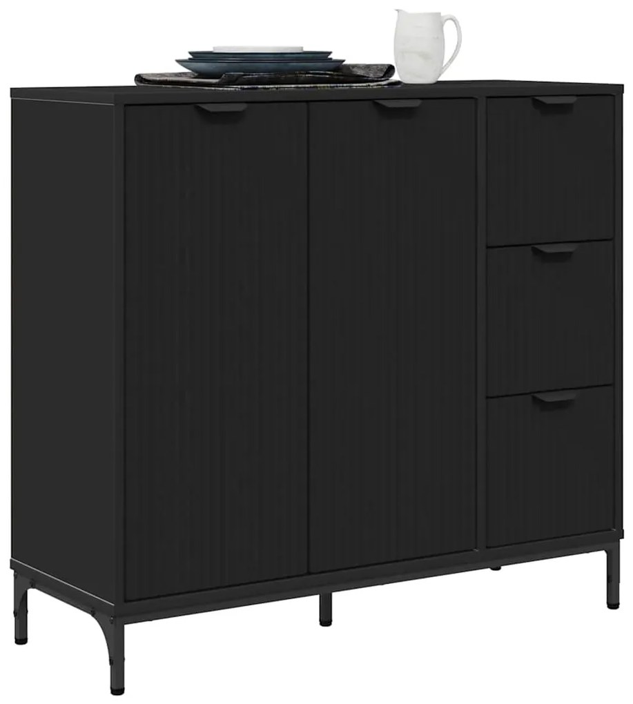 vidaXL Πλαϊνό γραφείο Μαύρο 89.5 x 33 x 82 εκ. Επεξεργασμένο ξύλο