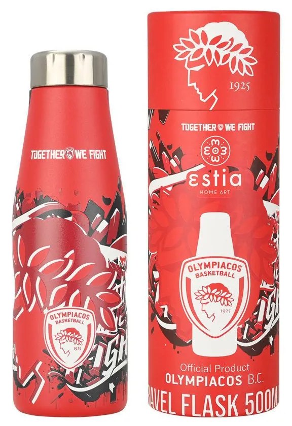Θερμός Travel Flask Olympiacos BC Edition Together We Fight 00-27162 500ml Red Estia