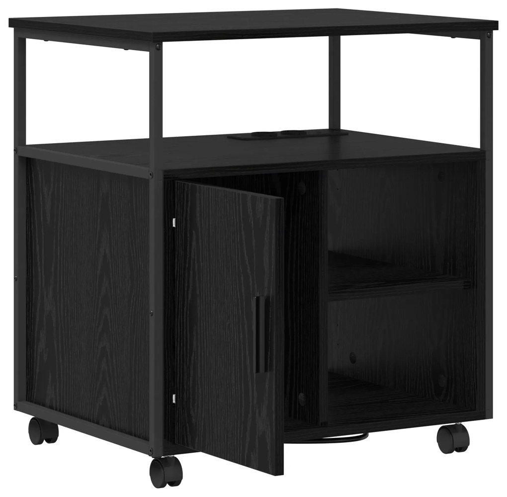 vidaXL Γραφείο Ντουλάπι Μαύρη δρυς 60 x 46 x 67 εκ. Επεξεργασμένο ξύλο
