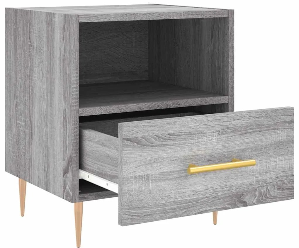 vidaXL Κομοδίνα 2 τεμ. Γκρι Sonoma 40 x 35 x 47,5 εκ. Επεξεργ. Ξύλο